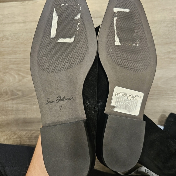 Sam Edelman Black Suede Leather Knee High Boots Size 7 - Picture 5 of 14